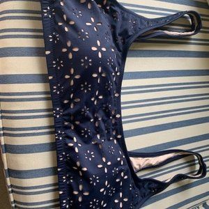 JCrew Women's Black Scoop Swim Top